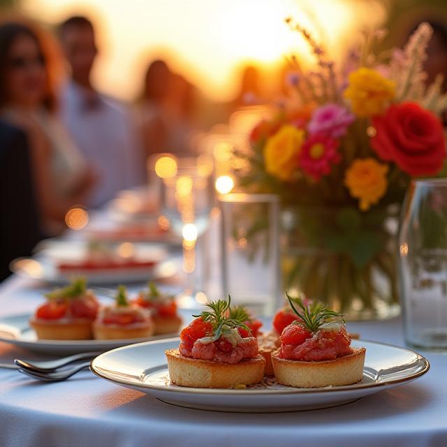 Hochzeits-Catering mit bunten Details