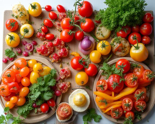Bunte Catering-Platten mit frischem Gemüse und Fingerfood