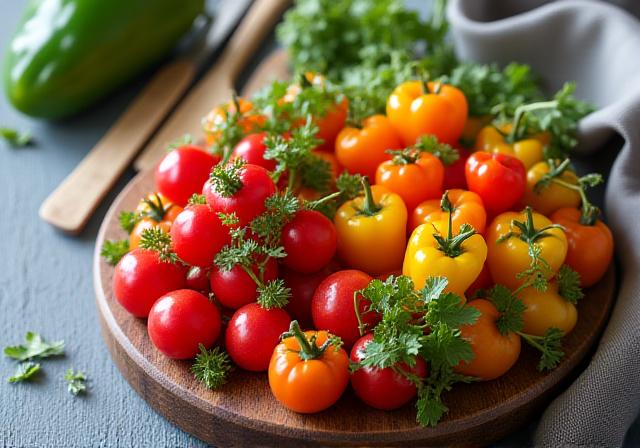 Buntes, frisches vegetarisches Catering-Tablett